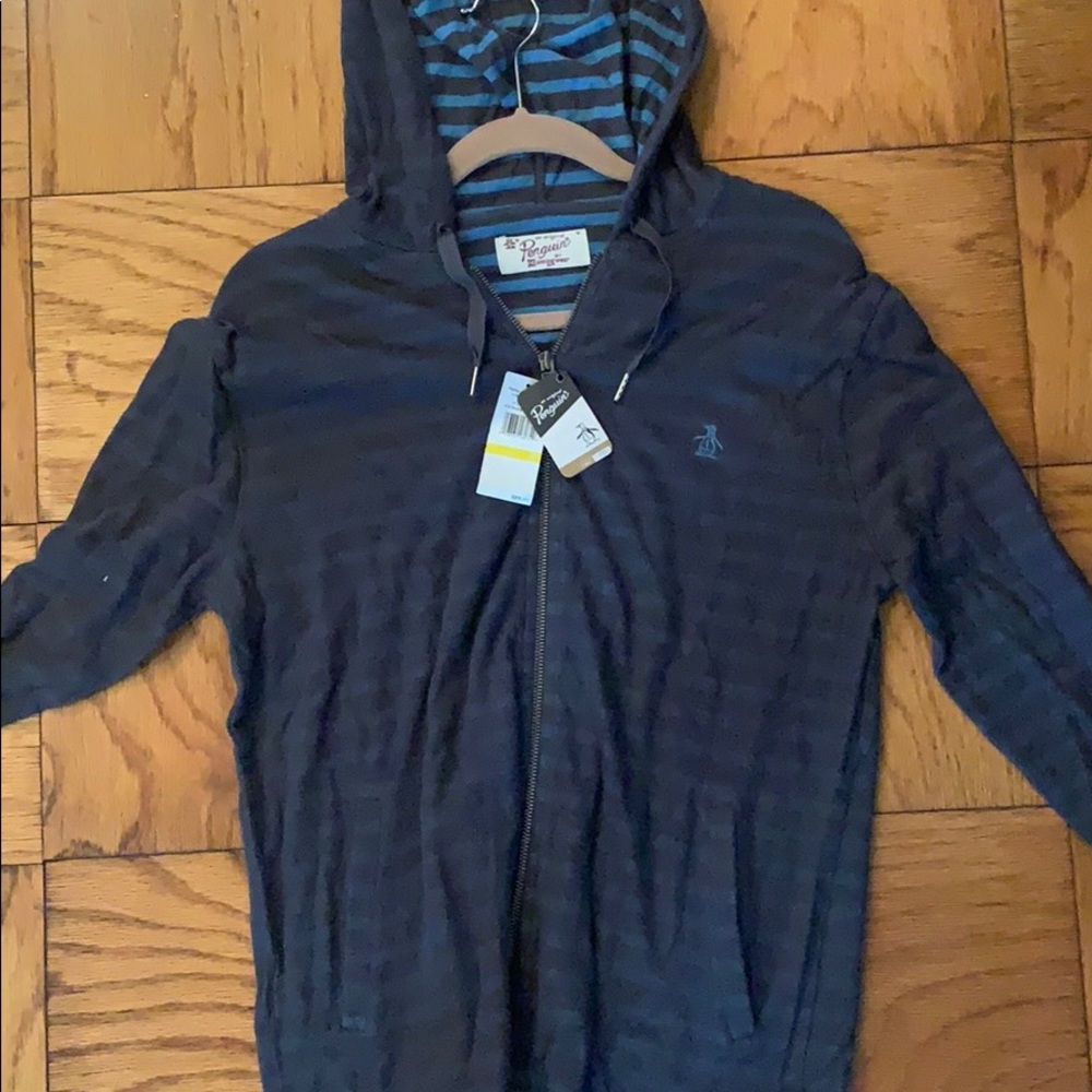 Original penguin zip up sweatshirt